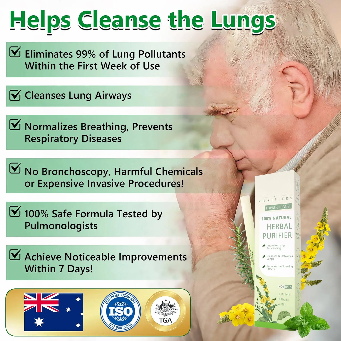 โจ New upgraded version of Mullein Herbal Lung Purifier โ ๐ฅ 70% off today only!