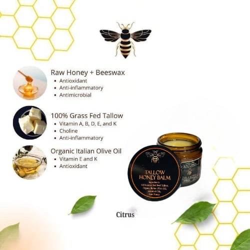 đ„Last Day Promotion 49% OFF-âšBeef Tallow and Honey Balm for Skin - Handmade All-Natural Moisturizer