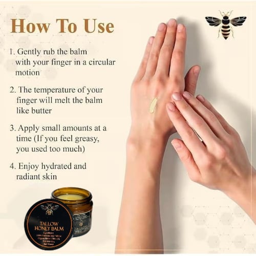 đ„Last Day Promotion 49% OFF-âšBeef Tallow and Honey Balm for Skin - Handmade All-Natural Moisturizer