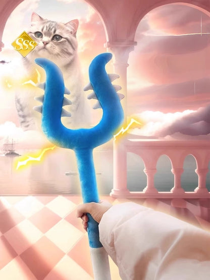 Cat Battle Wand Toy, Interactive Teaser Stick, Durable Bite & Scratch Resistant Play Wand,  Birthday/Christmas Gift for Pet Lover/Cats Owner