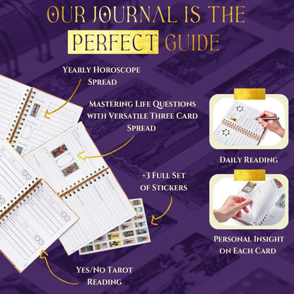 💥LAST DAY 49% OFF🧙Beginner-friendly 🔮Tarot Journal And Planner With Stickers(✨Hardcover)